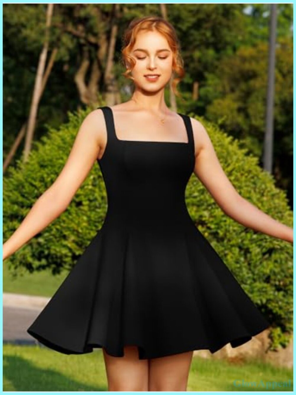 Square Neck Mini Dress Bodycon Sleeveless A-Line Homecoming Party Clubwear - Picture 4 of 6